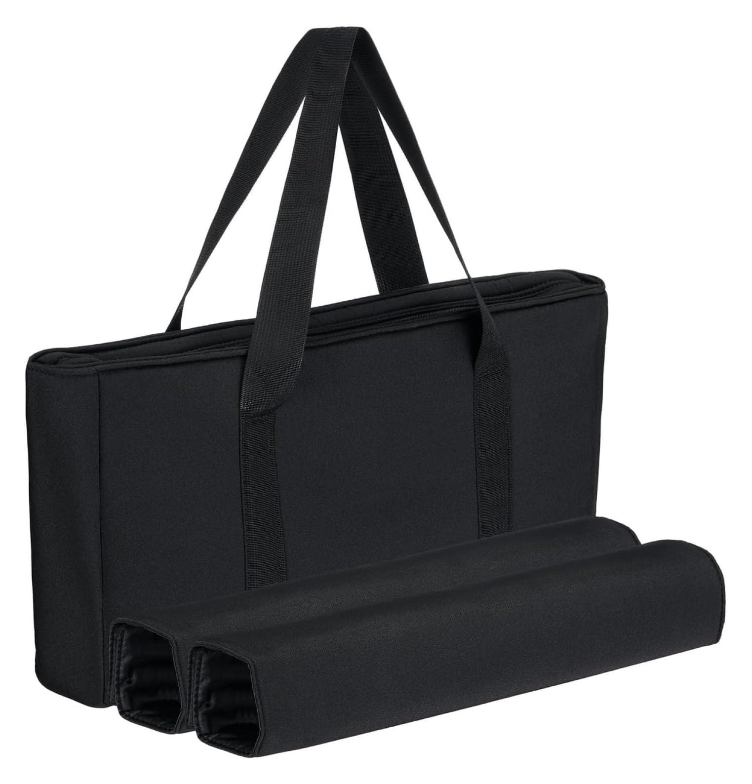 American Mahjong Set - Black Soft Bag - 166 White Engraved Tiles, 4 All-in-One Rack/Pushers Western Mah Jongg Game Set