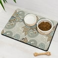 thumbnail image 3 of Colorful Dog Food Mat - Vibrant Paisley Design - Waterproof Absorbent Pet Placemat - Non-Slip Rubber Base - Boho Chic Pattern - Easy to Clean, 3 of 5