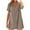 Brown, variant on Zpanxa Women's Linen Blend Short Sleeve Dress V Neck Button Down Casual Summer Sundress