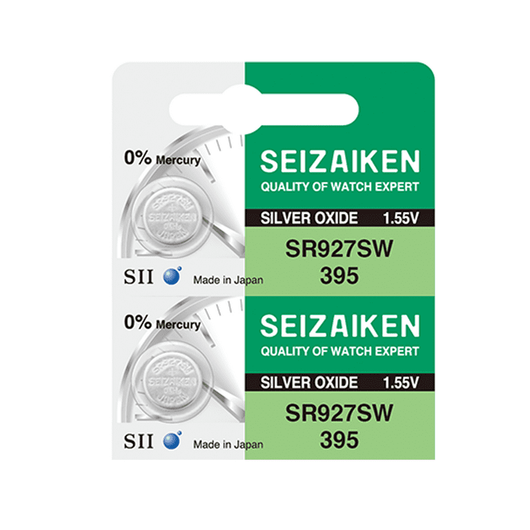 Seizaiken 395 SR927SW 1.55V 0 Hg Silver Oxide Watch Battery 2 Batteries