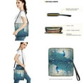 thumbnail image 3 of ZUXONGSY Vintage Peacock Print Crossbody Handbag with Leather Wallet for Women Lady Multipurpose Shoulder Bag with Leather Wallet Waterproof 2 Pcs Bucket Purse Set for Shopping, 3 of 4