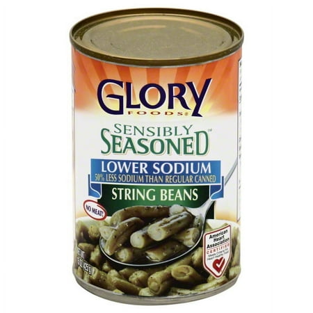 Glory Foods Canned Seasoned String Beans, 15 oz