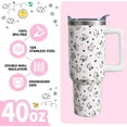 thumbnail image 4 of Cow Gifts 40 Oz Tumbler with Handle and Lid Straw, Pastel Cow Print Stainless Steel Double Walled Vacuum Insulated Cup, Pets Lover Birthday Gifts for Women Girls, 4 of 6