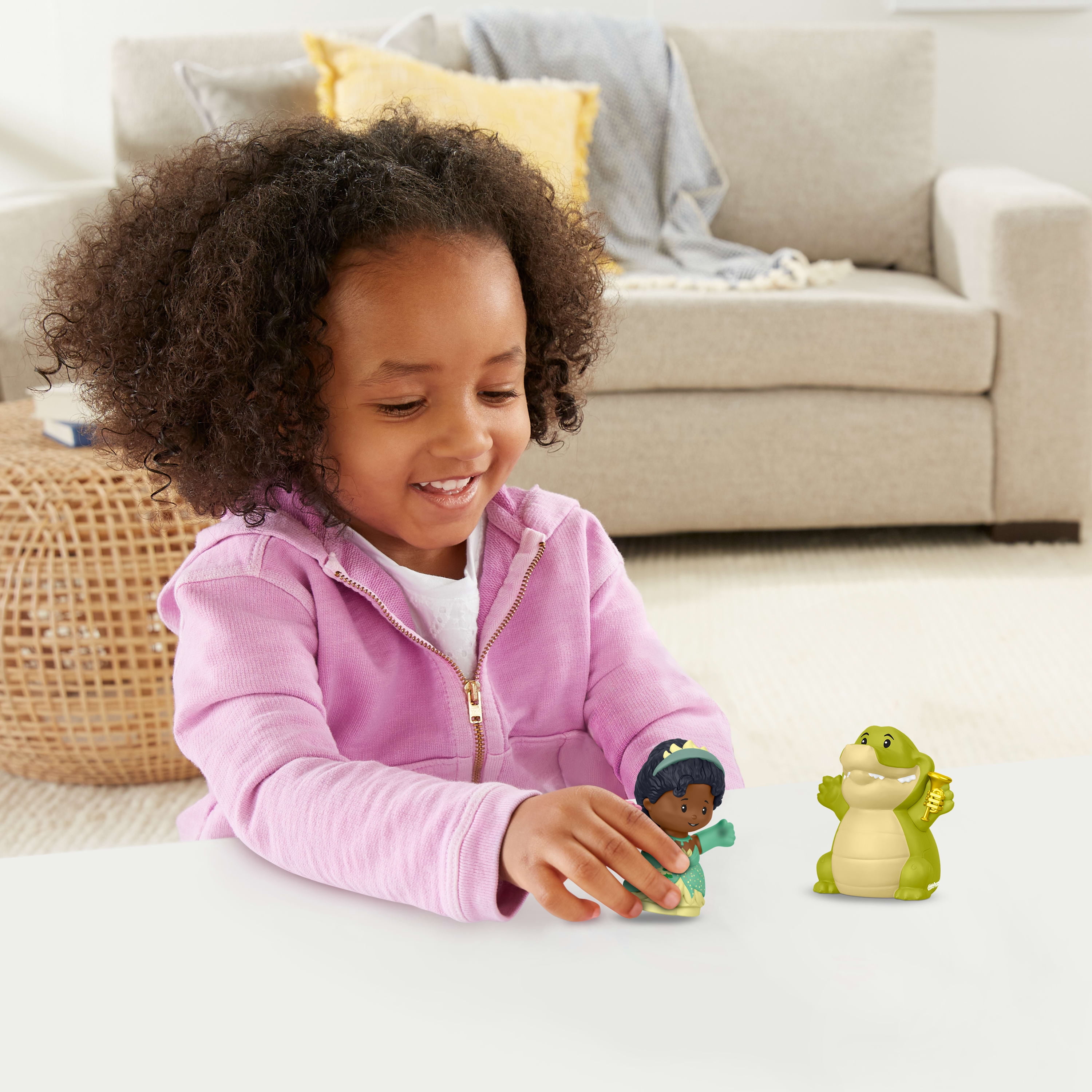 Disney Princess Tiana & Louis Little People Figure Set for Toddlers and Kids, 2 Pieces