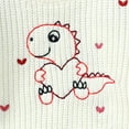 thumbnail image 4 of Pull Tricoté Mignon à Col Rond Manches Longues pour Bébé Fille 0-3T, Chandail en Molleton Chaud pour Enfants Blanc, 4 of 6
