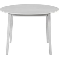 Co Drop-Leaf Antiqued White Round 42" Leaves for Space-Saving Dining Table, 42 x 42 x 30