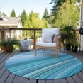 thumbnail image 6 of Addison Rugs Chantille Indoor/Outdoor Transitional Waves Teal Washable Round Rug, 8' x 8', 6 of 6