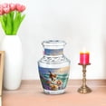 thumbnail image 7 of JAGASY Cat Cremation Urn for Ashes Adult Male, Blue Small Urns for Human Ashes Keepsake, Ocean Beach Water & Butterfly Crabs Decorative Urns for Companion, Memorial Mini Urn for Mom & Dad, (3 Inch), 7 of 7