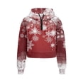 thumbnail image 4 of Uourmeti Christmas Snowflake Kids Comfy Casual Sweatshirt with Pocket Half Zipper Design Oversize Plus Size Long Sleeve for Fall School Size 11-12 Red, 4 of 7