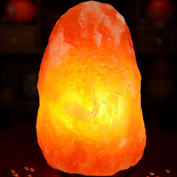 Sinkoo Himalayan Glow Salt Lamp with Dimmer Switch 5-7 lbs, Natural Crystal Rock Wooden Base, LED Bulb, Room Decor, Home Decor, Relaxation, Ambiance, Gift