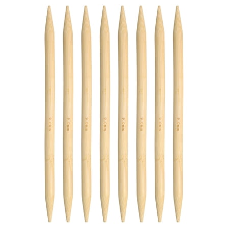 Uxcell 8Pcs Bamboo Knitting Needles Double Pointed Size US 13(9mm) 7.9 Inch
