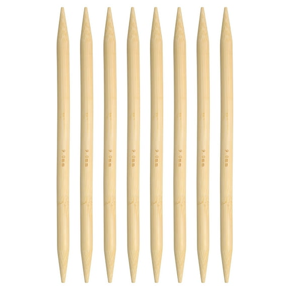 Uxcell 8Pcs Bamboo Knitting Needles Double Pointed Size US 13(9mm) 7.9 Inch