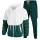 thumbnail image 1 of Mens Pantalones Casuales Color Sólido Pantalones Traje Conjunto, Manga Corta Turndown Cuello Blusa con Chaqueta de Solapa, 1 of 3