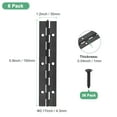 thumbnail image 3 of Uxcell 6-Pack Black Continuous & Piano Hinges, 6x1.2x0.04" 304 Stainless Steel with Screws for Cabinets Door, 3 of 6