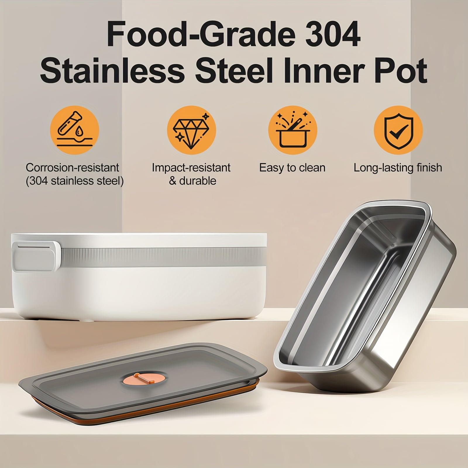 Cordless Electric Lunch Box, Battery-powered Heating Lunch Box, Food Heating 33.81oz Adjustable Heating Time, Equipped With Tableware And Insulating Bag, Suitable For Trucks, Camping, And Offices