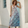 thumbnail image 2 of Mermaid Fish Scales Art Sleeveless Dress Women's Summer Suit Dresses for Women 2025 Luxury Party Dress, 2 of 6