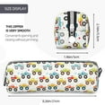 thumbnail image 3 of Cauagu Cartoon Monster Trucks Print Leather Pencil Pen Case - Stationery Bag Portable Stationery Bag Big Capacity Pencil Pouch Cosmetic Organizer Bag for Men & Women, 3 of 7