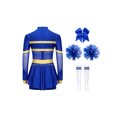 thumbnail image 2 of HULIJA Tenues de Cheerleading pour Filles Enfants Halloween Cheer Leader Costume de Cosplay Rave Fête Danse Justaucorps Robe Bleu 16, 2 of 7