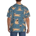 thumbnail image 5 of Haiem French Bulldog Yoga Men's Casual Shirts Short Sleeve Button Down Shirts Fashion Textured Summer Beach Shirt-Small, 5 of 7