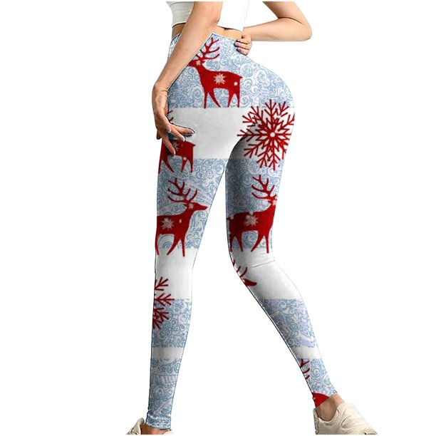 Leggings de yoga elásticos de cintura media con estampado navideño para mujer Fridja hfkajh104358