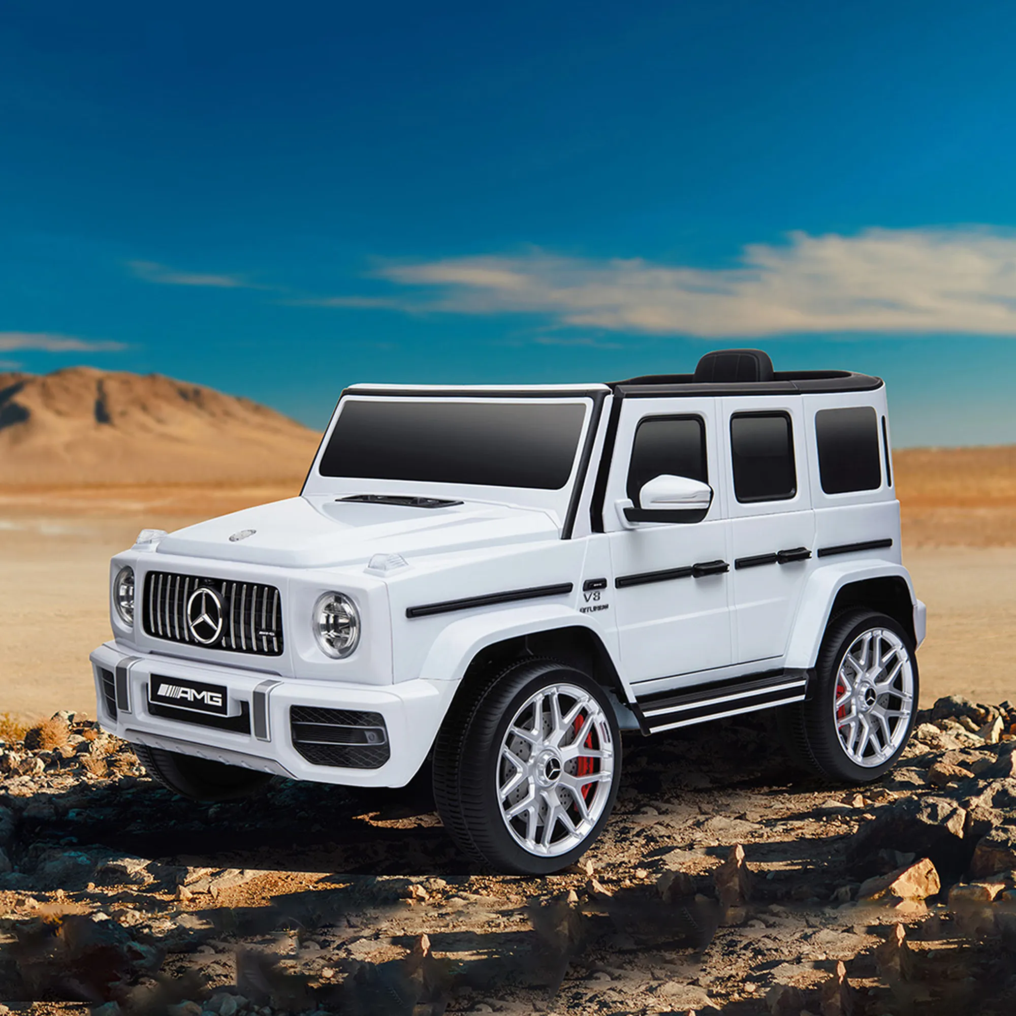 CIPACHO 12V Powered Ride Ons Car for Kids, Licensed Mercedes-Benz G63 Kids Electric Car with Remote Control for Girls Boys, White