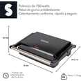 thumbnail image 2 of Sandwichera Paninera 750W Parrilla con recubrimiento Prensa antiadherente Cualquier grosor de pan Resistente Acero inoxidable Con Luz Indicadora (Negra), 2 of 6