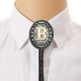 thumbnail image 5 of Western Vintage Bolotie with Metal Initial Letter Pendant Braided Leather Cord Necktie Adjustable Necklace for Unisex, 5 of 9