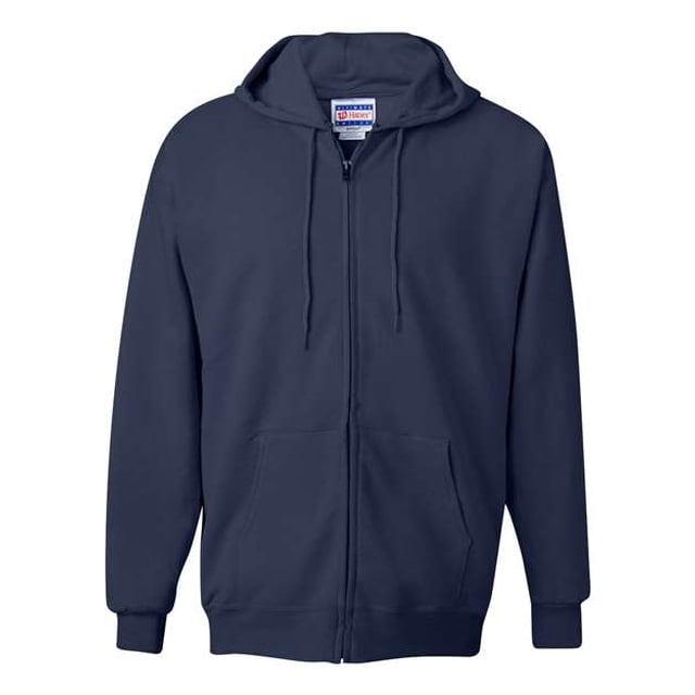 Sudadera con capucha para hombre Hanes Ultimate Heavyweight con cremallera completa Azul marino XXL