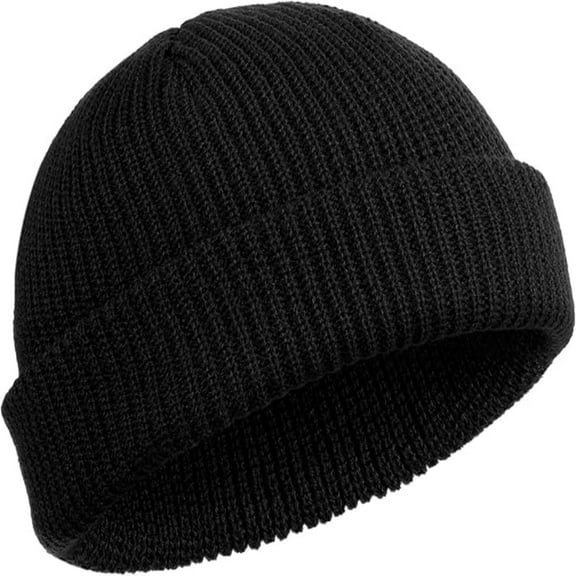 Swag Knit Cuff Short Fisherman Beanie for Men Women, Winter Warm Hats