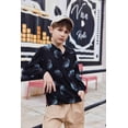 thumbnail image 2 of Arshiner Boys Long Sleeve Polo Shirt Performance School Uniform Pique Button Closure Shirt Black 9-10 Years, 2 of 7
