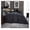 Black Solid, variant on Luxurious Palatial King/Super King Goose Down Comforter, 120 X 90 inches, UNIQUE Black Pinch Pleat, 600 Thread Count, 100% Egyptian Cotton Cover, 85 Oz Fill Weight, 750 Fill Power