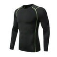 thumbnail image 4 of Povozer Boys Compression Thermal Shirt Long Sleeve Fleece Baseball Undershirt(Green,8-9), 4 of 5