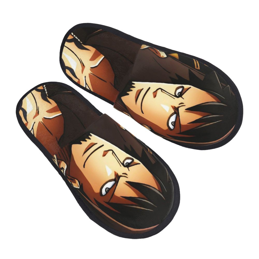 pokenis Trafalgar Law Mens Clog Furry Slippers Indoor House Shoes, Adult Unisex, Size: Medium, Black