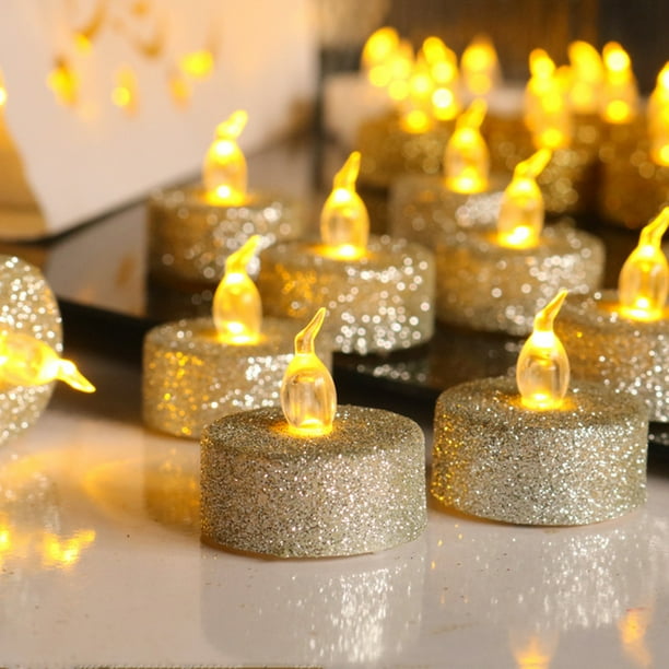 Tea Candle Flameless Smokeless Glitter Lightweight Shining LED Candle