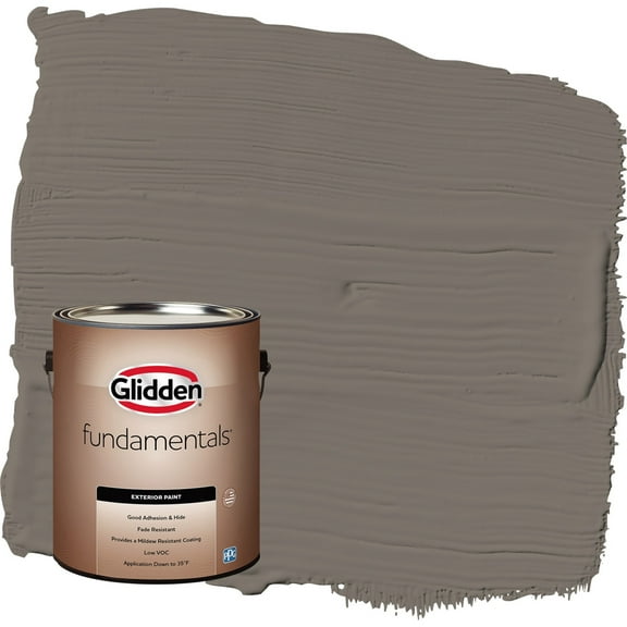 Glidden Fundamentals Deconstruction / Gray Satin Exterior Paint, 1 Gallon