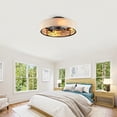 thumbnail image 4 of TICOZE 20 Inch Lotus Design Matte Black Fabric Bladeless Ceiling Fan with Light and Remote Control 6 Speed Reversible DC Motor for Living Room, Bedroom, Kitchen（NOT Included Bulbs）, 4 of 14