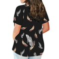 thumbnail image 4 of Birdeem Haut Décontracté Oversize pour Femmes Col Rond Été Aguichant Dégradé Imprimé Manches Courtes, 4 of 12