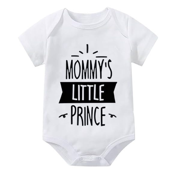 Mommy's Little Prince Newborn Outfits Short Sleeve First Outfit for Newborn Girl White Baby Girl First Outfit from Hospital