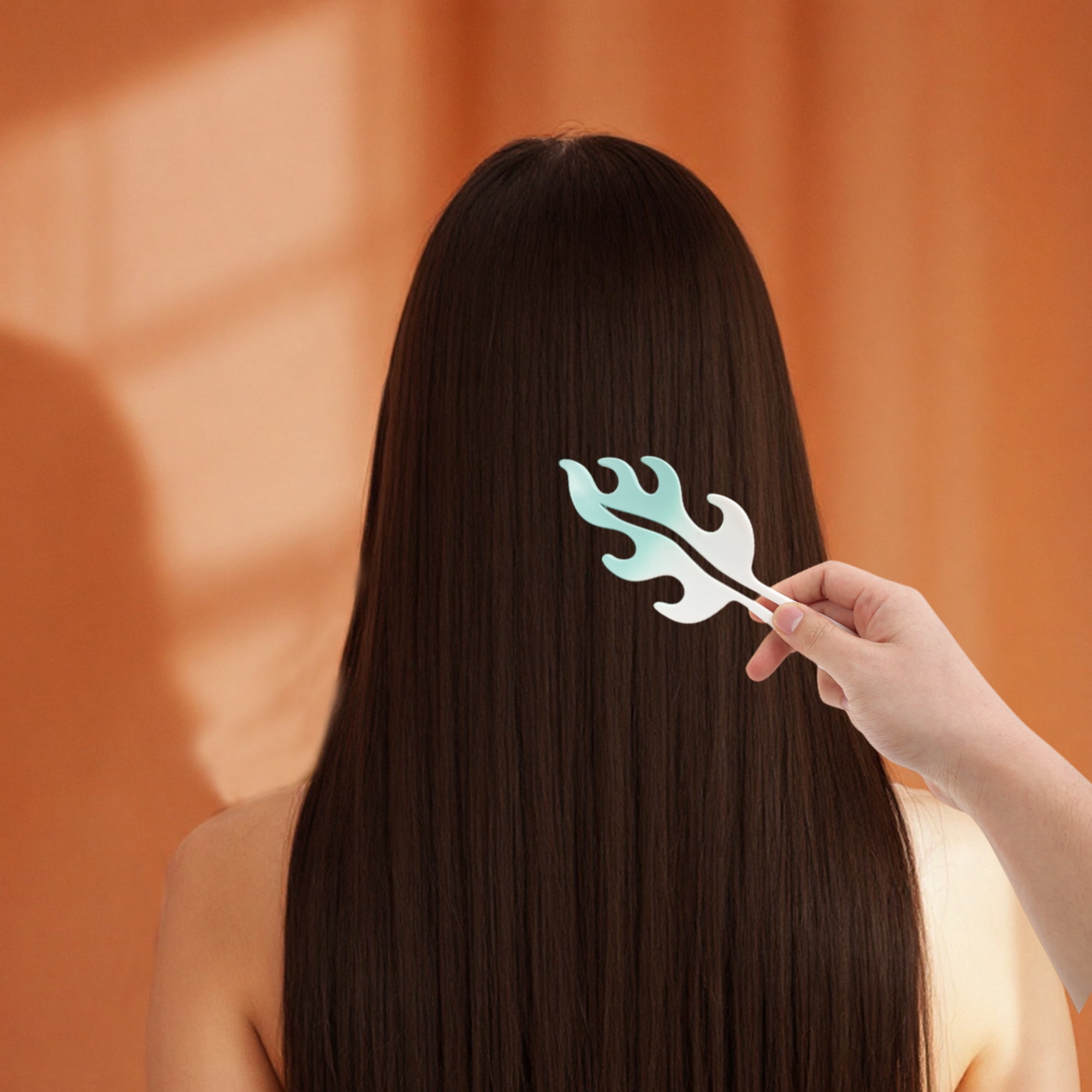 Unique Bargains 1 Pc Gradual Flame Hollow Comb Hair Brush for All Hair Types Green