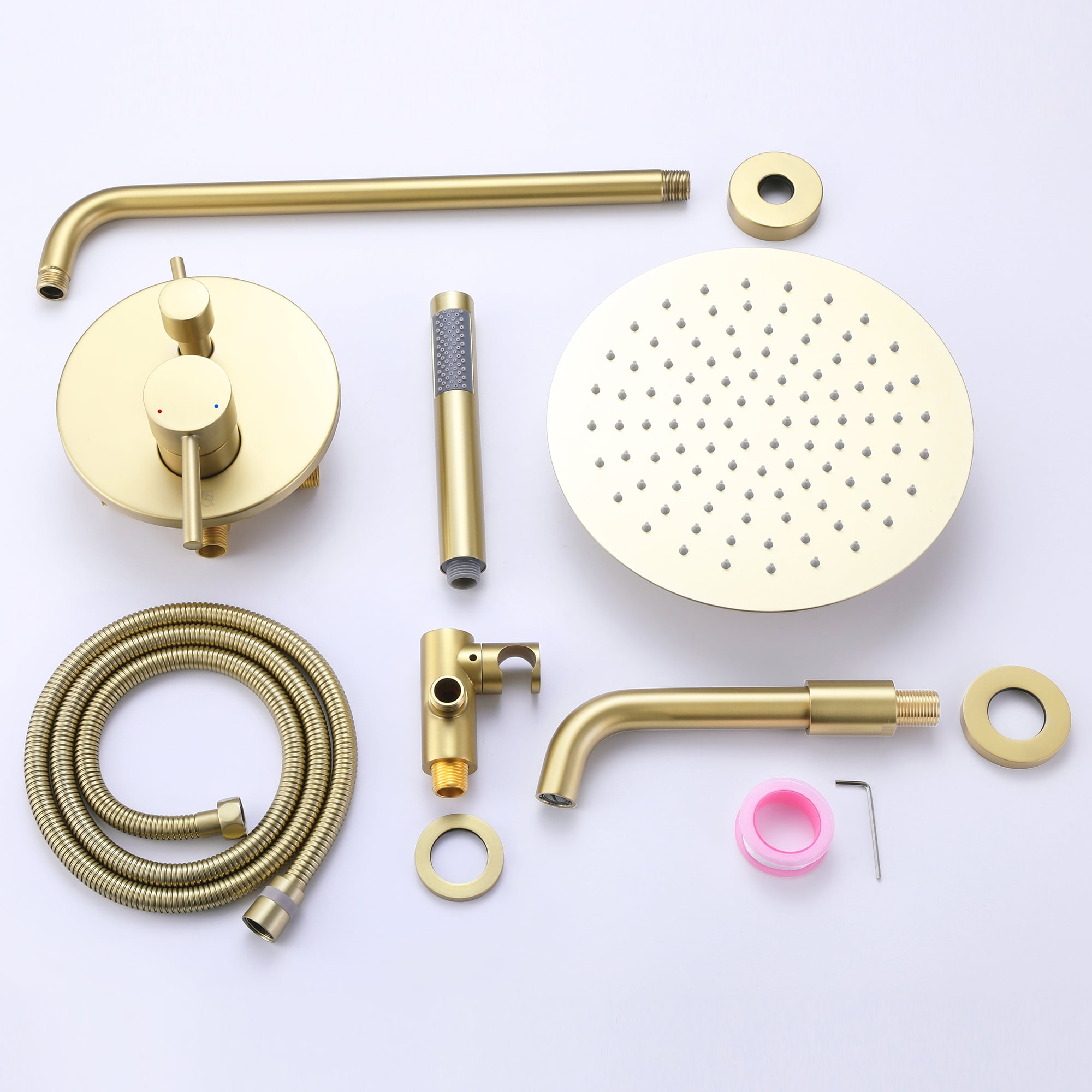 Three Functions Complete Shower System, Shower Faucet Set with Bathroom Bathtub Faucet with Rough-in Valve