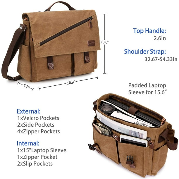 Mens canvas messenger on sale bag laptop