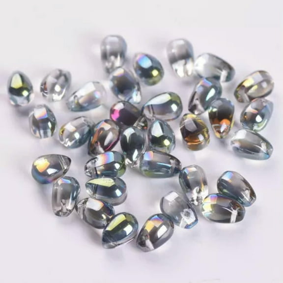 U8MO 20pcs 9x6mm Small Teardrop Shape Crystal Glass Loose Top Drilled Pendants Beads-Rose Green