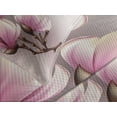thumbnail image 4 of Ambesonne Magnolia Quilted Bedspread Set 3 Pcs, Fragile Flower Petals, Queen Size, Pale Pink Brown Pink, 4 of 5