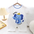 thumbnail image 2 of Sopiago Baby Boy Rompers Short Sleeve Cotton Toddler Rompers Graphic Print Baby Clothes One-Piece Outfit Baby Clothes Boys Light Blue,3-6 Months, 2 of 4