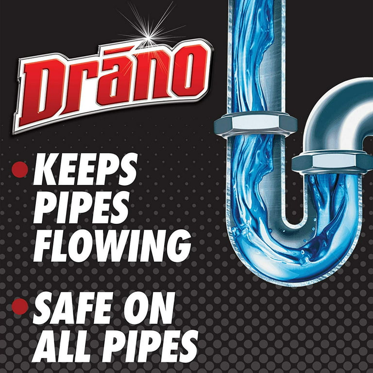 Drano Liquid Drain Clog Remover and Cleaner for Shower or Sink Drains,  Unclogs and Removes Hair, Soap Scum, Blockages, 32 oz 