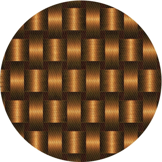 Ahgly Company Tapis d'Intérieur Lavables en Machine, Ronds Transitionnels de Nuit Rouges, Ronds de 5 Pi