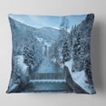 thumbnail image 2 of Designart Winter Mountain Stream - Landscape Photography Throw Pillow - 18x18, 2 of 5