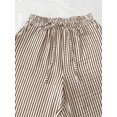 thumbnail image 5 of Women's Pants Fashion Casual Pants For Women Casual Striped Wide Leg Drawstring Elastic Waist Dress Palazzo With Pockets, 5 of 5