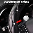 thumbnail image 3 of Diamond Soft Leather Steering Wheel Cover, 15 Inch Bling Elastic Steering Wheel Protector with Sparkly Crystal Rhinestones, Auto Accessories Universal for SUV, Truck, Van, Car (Black), 3 of 10