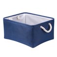 thumbnail image 1 of Organizador Cesta de almacenamiento Contenedores Caja contenedora plegable de lino con asas (Cyan L) Tmvgtek Libre de BPA, 1 of 9